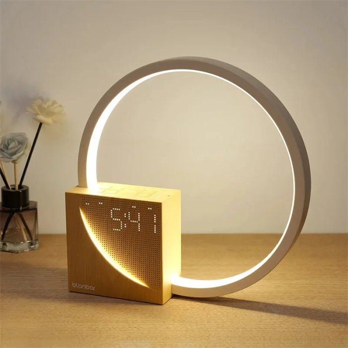Touch Control Bedside Lamp – Night Light with Natural Sounds and Alarm Clock, Featuring 3 Levels of Brightness