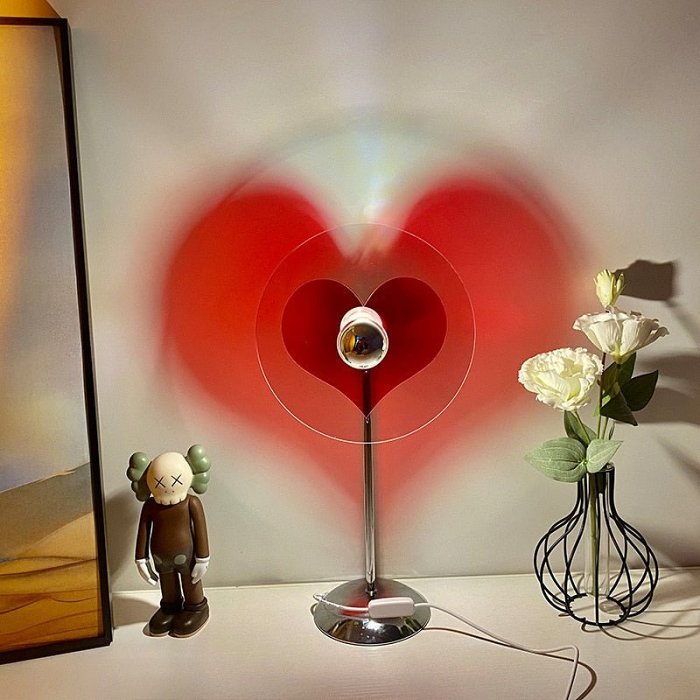 Romantic Heart Light Lamp - Sunset Led Light for Living Room, Barber Shop, Background Wall Decoration and Bedroom