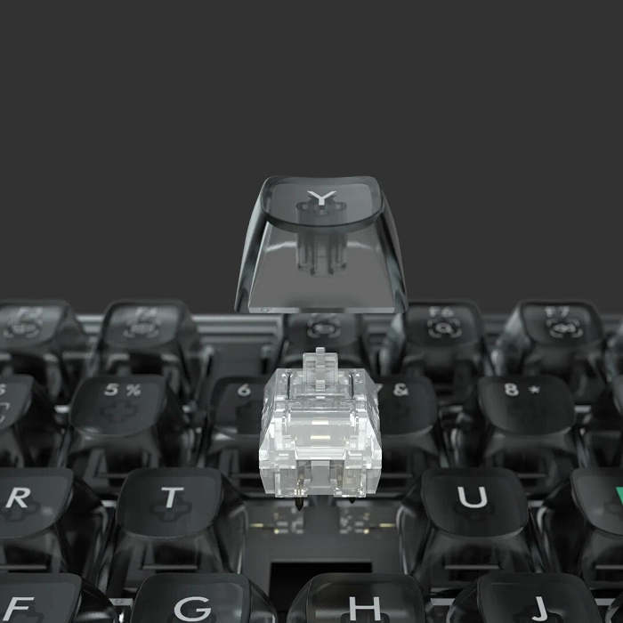 Fully Customizable RGB Aesthetic Mechanical Keyboard - Transparent Black Crystal Design