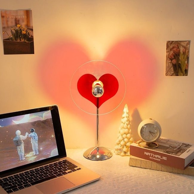 Romantic Heart Light Lamp - Sunset Led Light for Living Room, Barber Shop, Background Wall Decoration and Bedroom