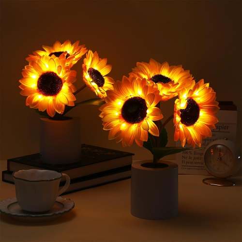 Sunflower Lamp - Artificial Sunflower in Pot with LED Lights for Valentine's Day, Mother's Day and Birthday Gifts