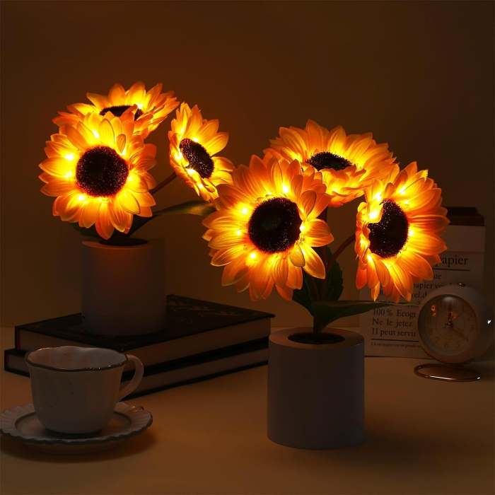 Sunflower Lamp - Artificial Sunflower in Pot with LED Lights for Valentine's Day, Mother's Day and Birthday Gifts