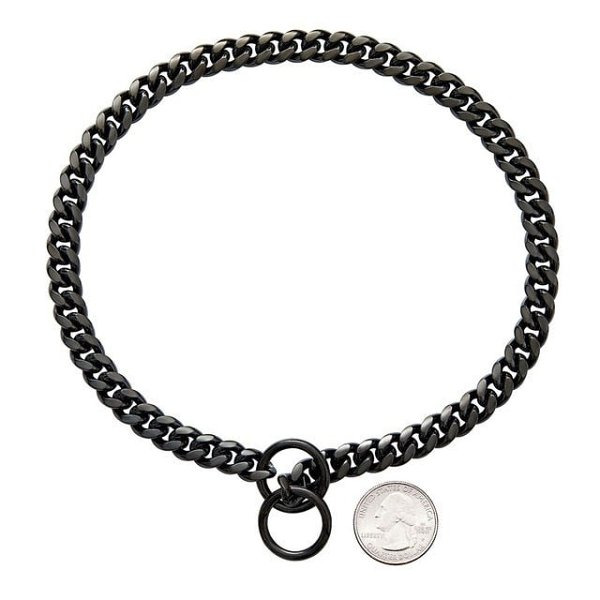 Dog Chain Collar, Black, Gold, Stainless Steel for Dogs Heavy Duty