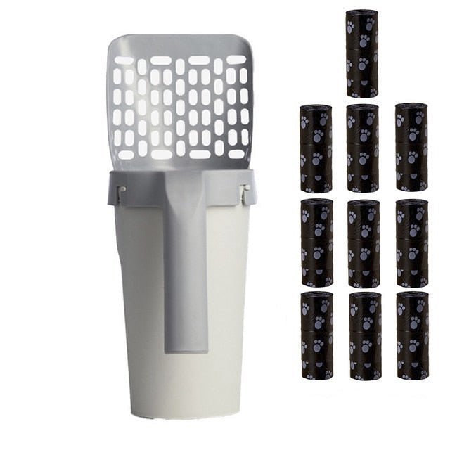 New Cat Litter Shovel, Pet Litter Sifter, Sand Cleaning Pet Scooper with Waste Container