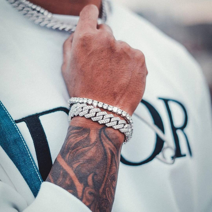 Personalized Crystal Diamond Zircon Tennis Bracelet Genuine Silver Gold Plated- Exquisite Wedding Jewelry