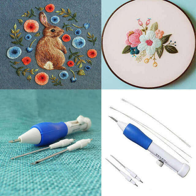 1 Set Magic Embroidery Pen 4 Needles Embroidery