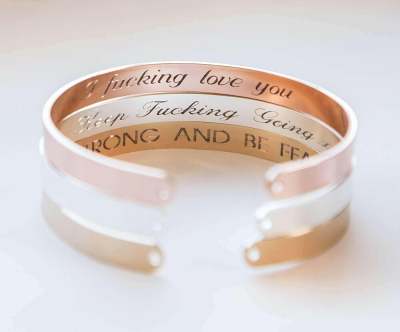 Secret Message Engraved Bracelet, Personalized Engraved Gift Inside