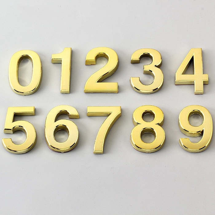 0-9 Modern 3D Hotel Apartment Door Number - Plastic Name Plate