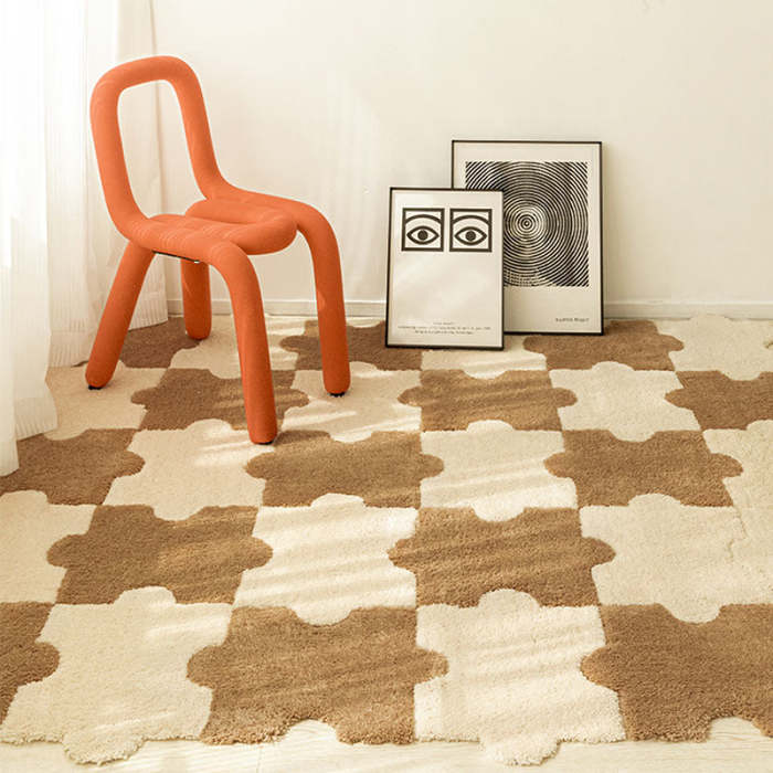 DIY Puzzle Piece Living Room Carpet