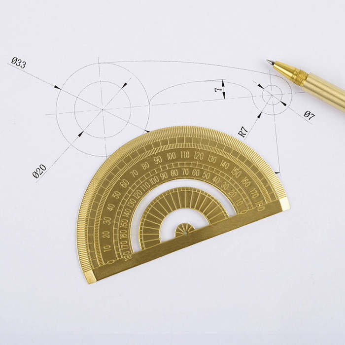 0-180 Degree Metal Brass  Protractor