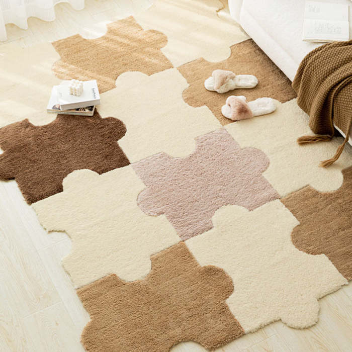 DIY Puzzle Piece Living Room Carpet