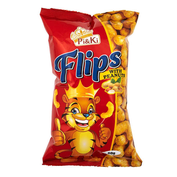 Flips Corn Snacks With Peanuts 60g