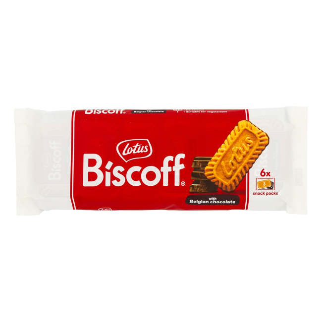 Lotus Biscoff Biscuits With Belgian Chocolate 132g (6 Pack)