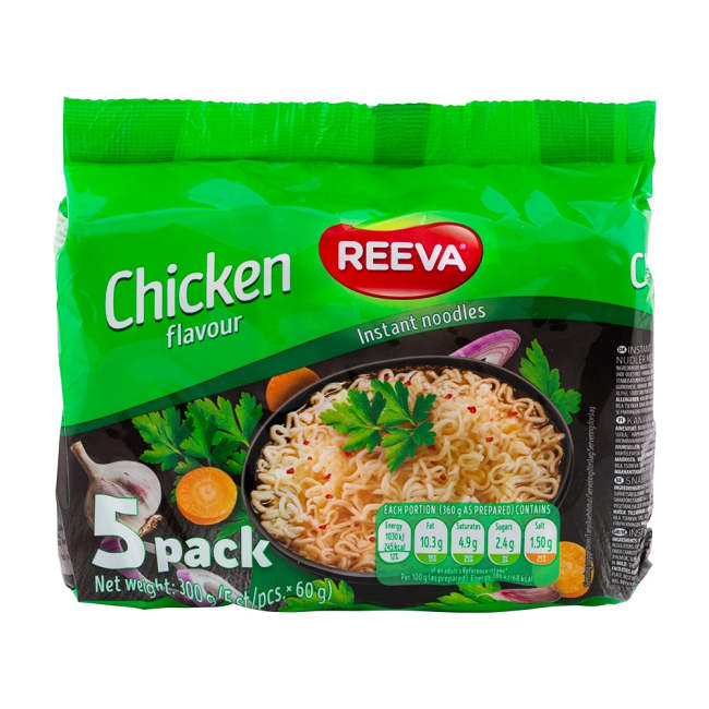 Reeva Instant Noodles Chicken 60g x 5 Pack