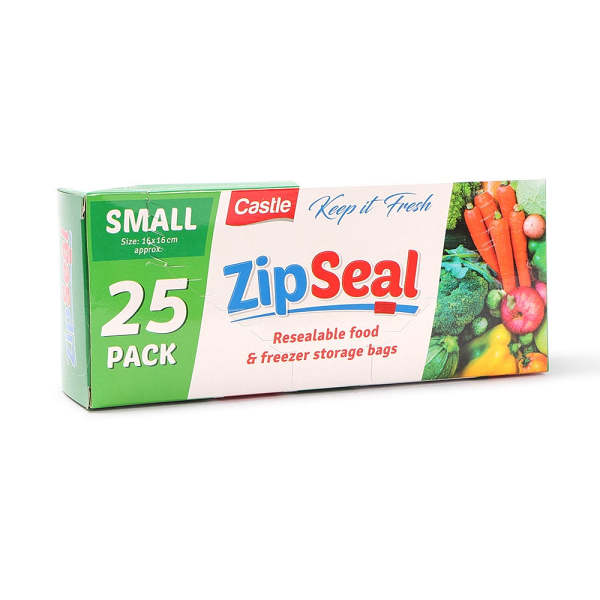 Zip Seal Food & Freezer Storage Bags Small 25 Pack