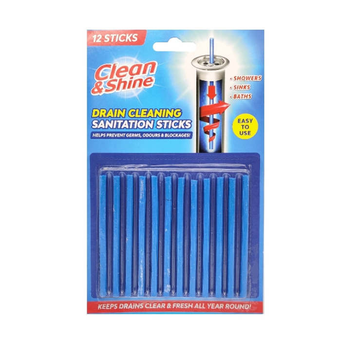 Clean & Shine Drain Cleaning Sanitation Sticks 12 Pack