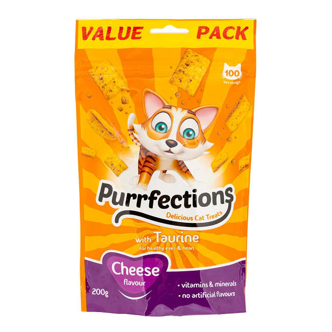 Purrfections Cat Treats with Taurine Cheese 200g