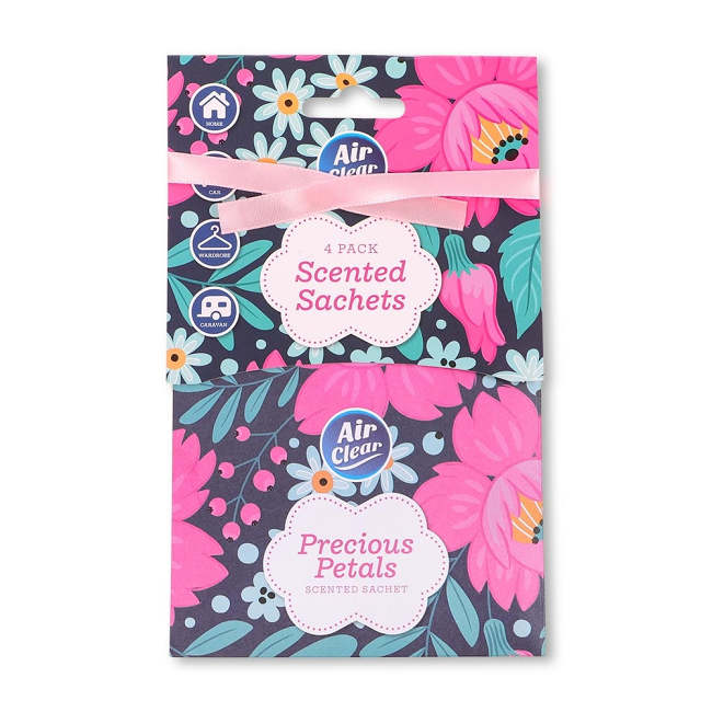 Air Clear Scented Sachets Precious Petals 4 Pack