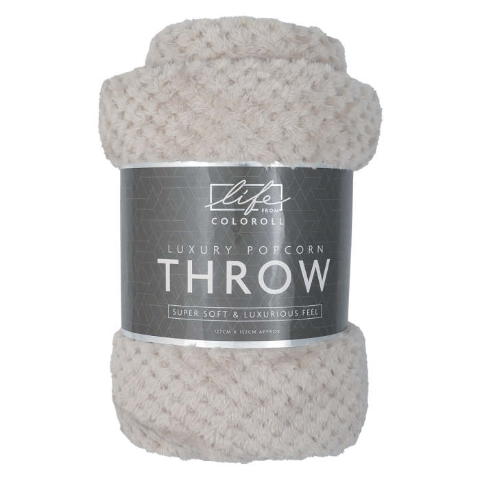 Luxury Popcorn Throw Silver 130 x 150cm