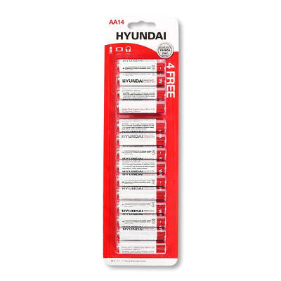Hyundai AA Heavy Duty Carbon Zinc Batteries 14 Pack