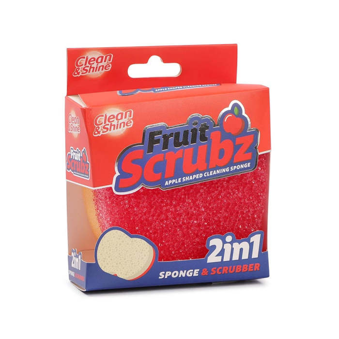 Clean & Shine Fruit Shaped 2 in 1 Sponge & Scrubber