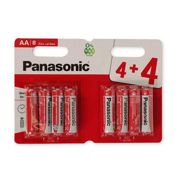 Panasonic Zinc Carbon AA Batteries 8 Pack