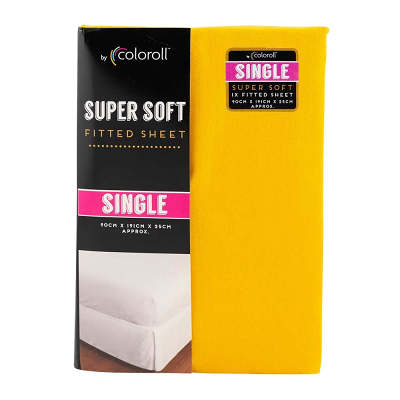 Coloroll Super Soft Fitted Sheet Yellow