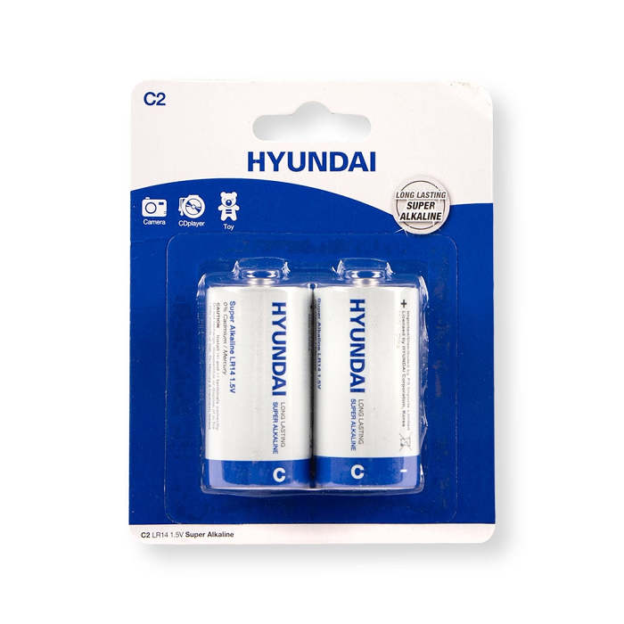 Hyundai Super Alkaline C2 Batteries 2 Pack