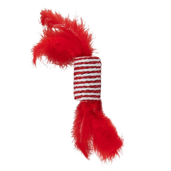 Red Fluffy Feather Shaker Cat Toy