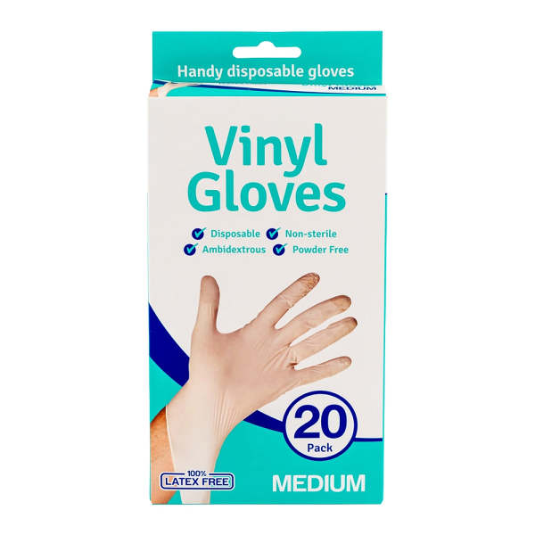 Disposable Vinyl Gloves 20 Pack