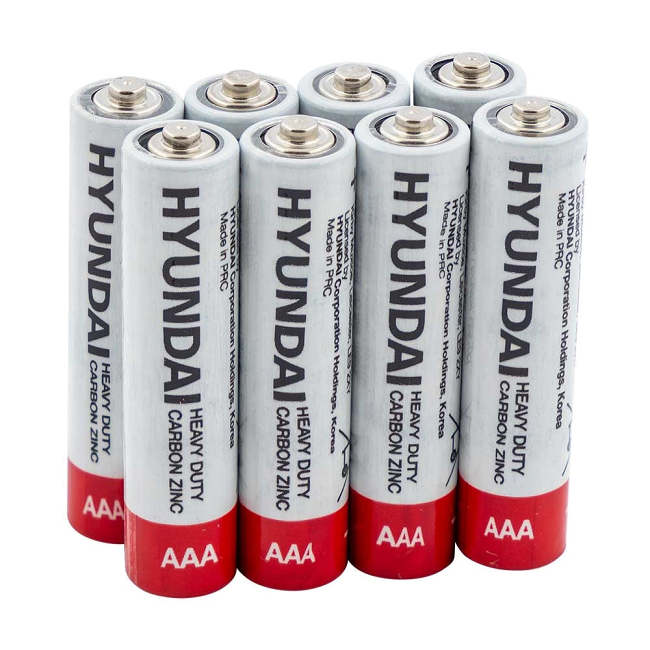 Hyundai AAA Heavy Duty Carbon Zinc Batteries 8 Pack