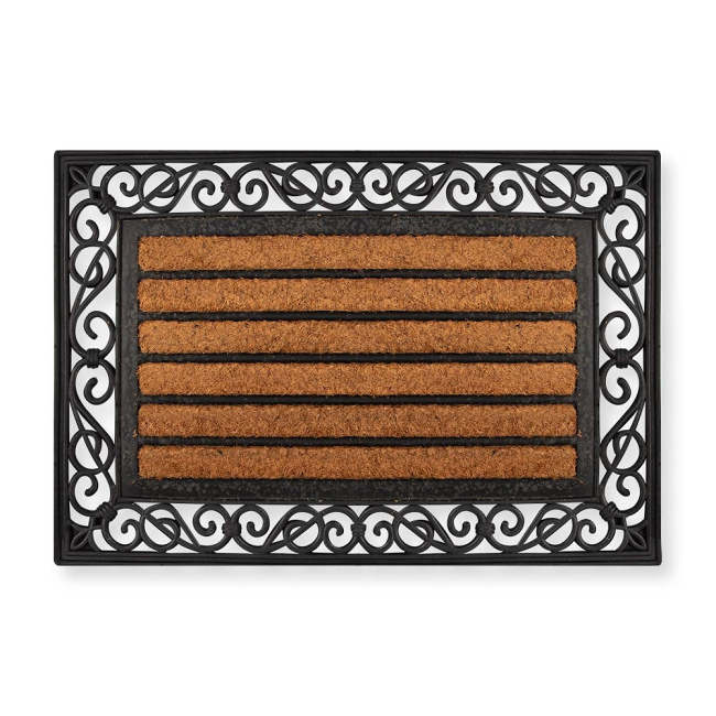 Heavy Duty Rubber Coir Door Mat Rectangle 60cm X 40cm