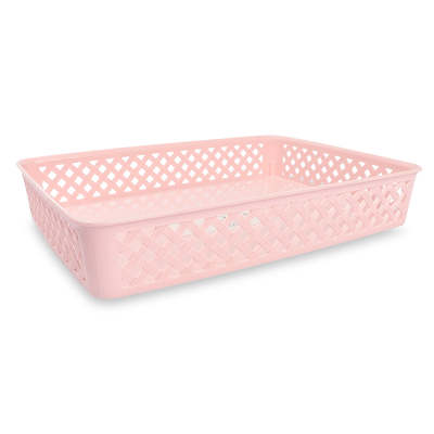 Multipurpose Patterned Plastic Organiser Tray Pink