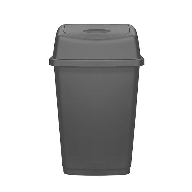 Plastic Swing Lid Bin Silver 50 Litres