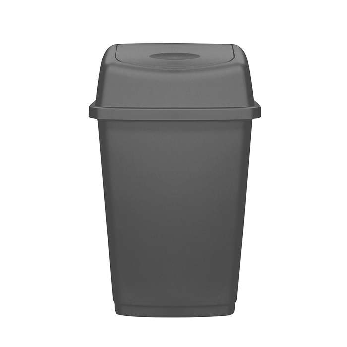 Plastic Swing Lid Bin Silver 50 Litres