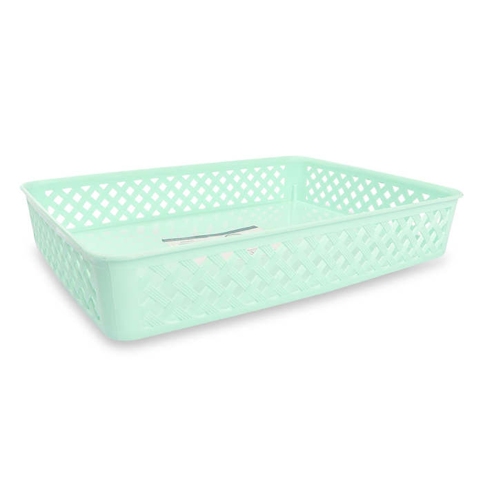Multipurpose Patterned Plastic Organiser Tray Green