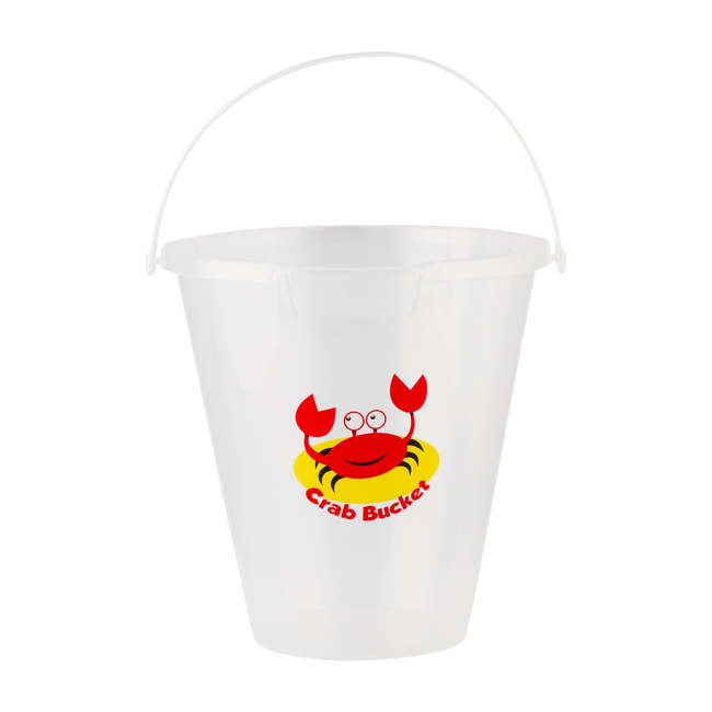Transparent Plastic Beach Bucket Crab Design