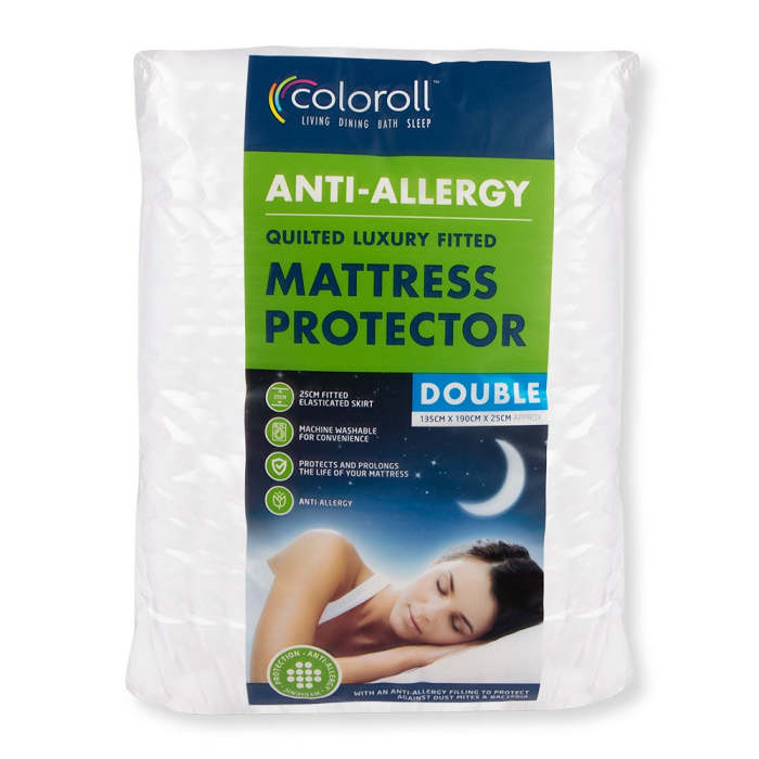 Coloroll Anti-Allergy Quilted Luxury Fitted Mattress Protector