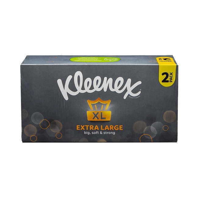 Kleenex XL Extra Large Tissues 90 Sheets x 2 Pack