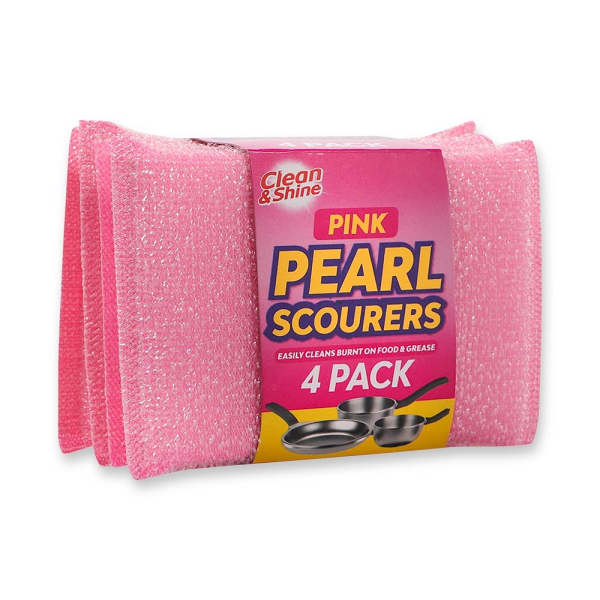 Clean & Shine Pearl Scourer Pink 4 Pack