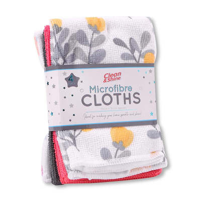 Clean & Shine Microfibre Cloths 4 Pack