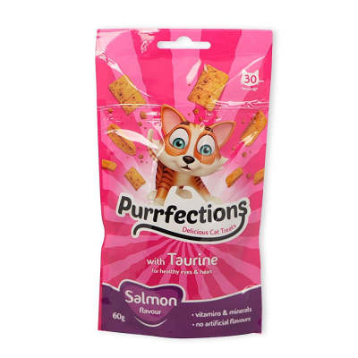 Purrfections Cat Treats with Taurine Salmon 60g