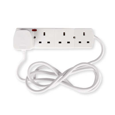 4-Way Surge Protector Extension Lead 2 Metre Cable