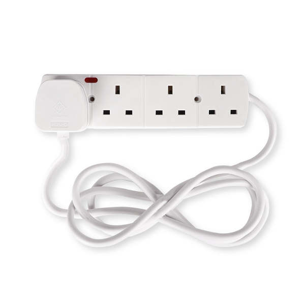 4-Way Surge Protector Extension Lead 2 Metre Cable