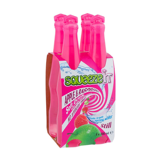 Squeeze It Still Soft Drink Apple & Raspberry 200ml x 4 Pack