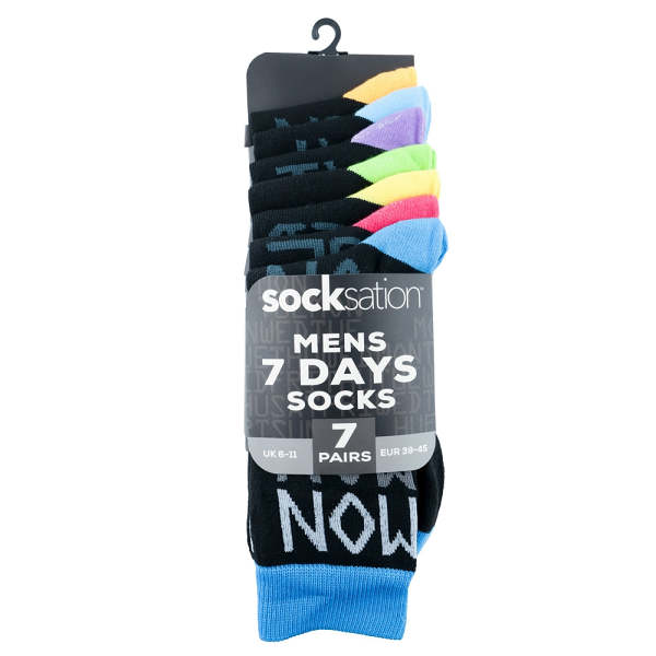 7 Days Of The Week Mens Socks UK 6-11 (7 Pairs)