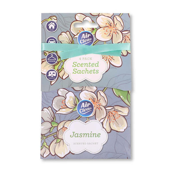 Air Clear Scented Sachets Jasmine 4 Pack