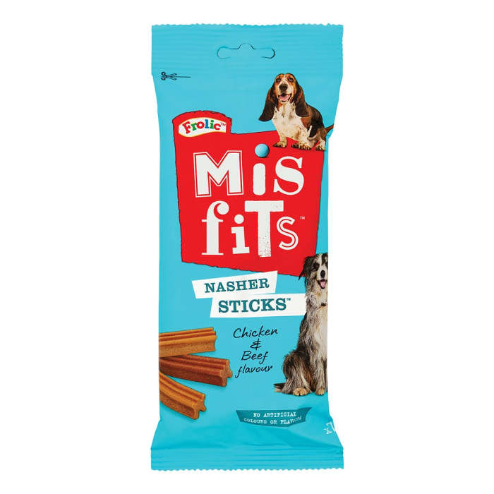 Misfits Nasher Sticks Adult Dog Treats With Chicken & Beef 175g (7 Pack)