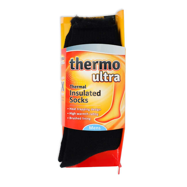 Mens Thermo Ultra Thermal Insulated Socks Black