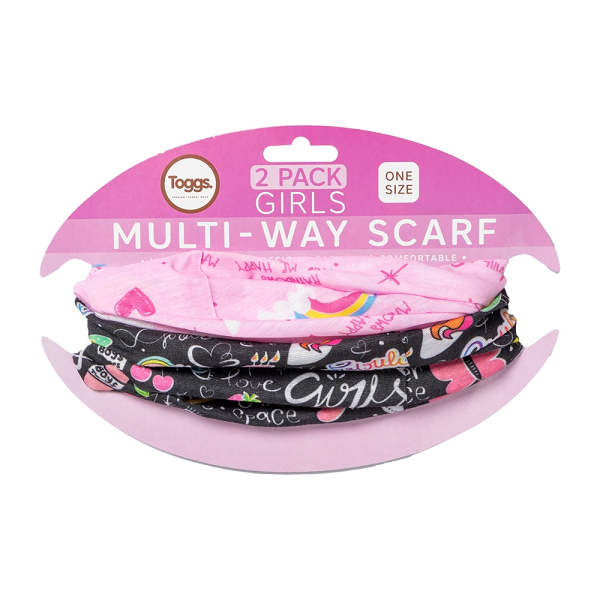 Girls Multi-Way Scarf 2 Pack